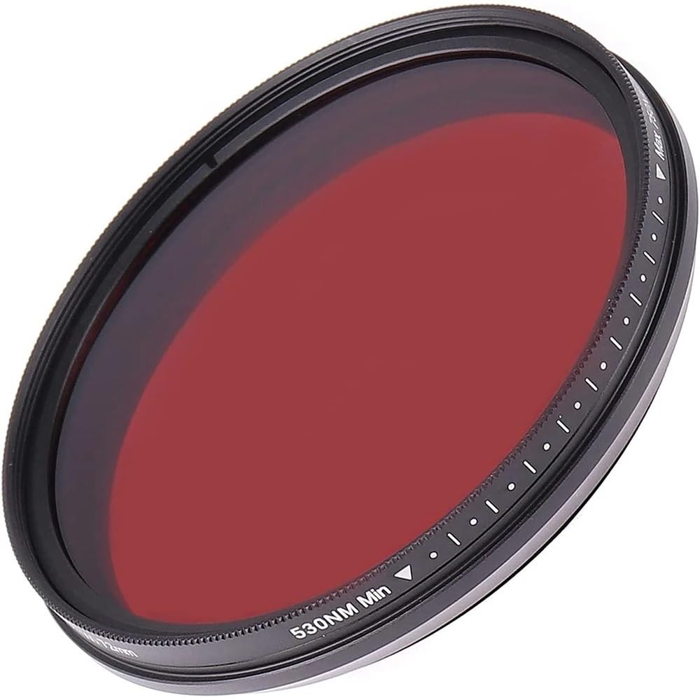 Filtre IR réglable Variable Via Filtre d'objectif à Rayons X for appareils Photo Reflex numériques/52/55/58/62/67/72/77/82 46/49 mm (Size : 55mm, Color : Adjustable IR Lens)