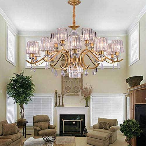 Lustre ajustable doré de 80 cm pour sublimer les plafonds bas et hauts
