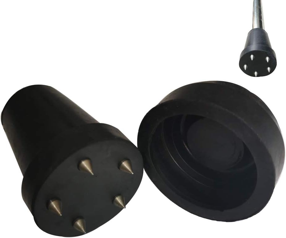 Steel Nail AntiSlip Cane Crutch Tips 3/4 Inch NonSlip on Ice and Snow