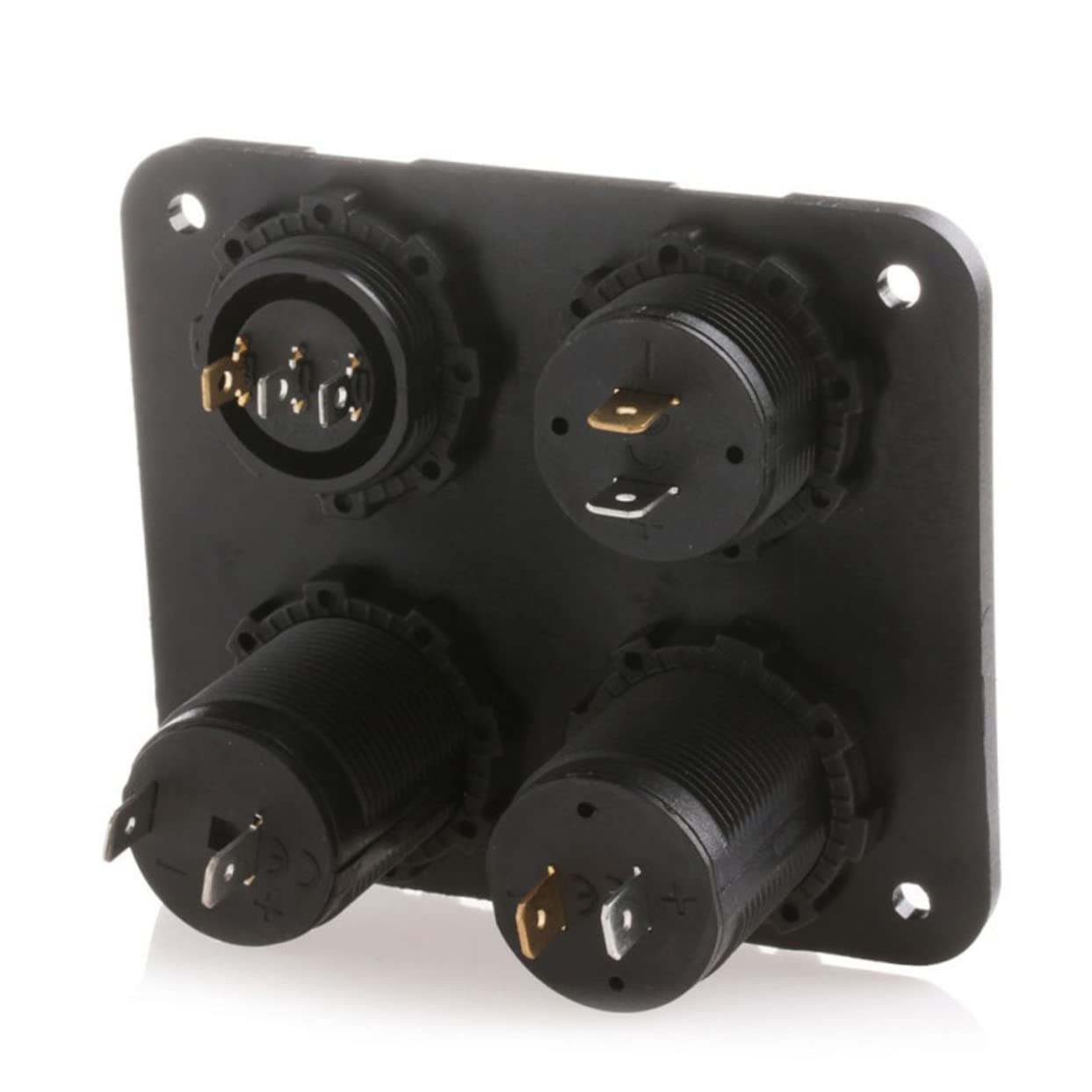 Gadpiparty 3piezas Cargador USB Dual Panel De Voltímetro Led para Coche Barco y Vehículos Adaptador Interruptor y Protección Integrada