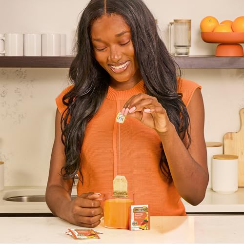 Image of Twinings Superblends Immune Support+ Herbal Tea with Vitamin C, Ginger & Mango Flavoured Green Tea, 16 Tea Bags (Pack of 6), Naturally Caffeine-Free, Enjoy Hot or Iced, 96 Teabags