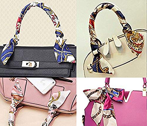 Handbag Scarf Bag Handle Wrap Imitation Silk Ribbon Scarf Women Ladies Girls Purse Tote Neck Hat Scarf Hair Band2