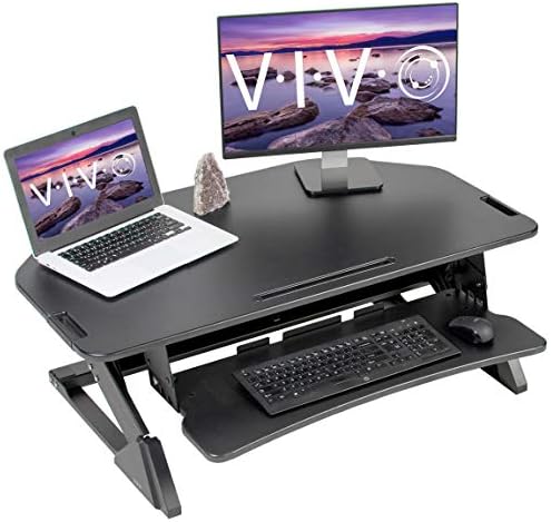 Amazon.com: VIVO Black Large Corner Height Adjustable 41 inch Stand up ...