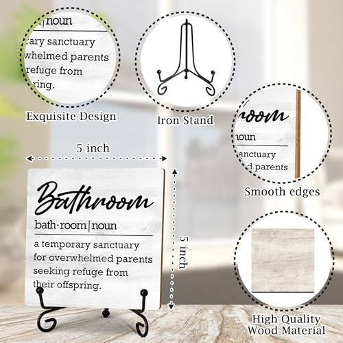Bathroom-Wooden-Sign-Bathroom-Definition-Bathrooms-Decor-Sign-With-Stand-Home-Office-Decor-Funny-Gifts-Bathrooms-Farmhouse-Rustic-Table-Decor-Accessories-Supplies-5X5-Inches-A60 Bathroom Wooden Sign Bathroom Definition Bathrooms Decor Sign With Stand Home Office Decor Funny Gifts Bathrooms Farmhouse Rustic Table Decor Accessories Supplies 5X5 Inches A60
