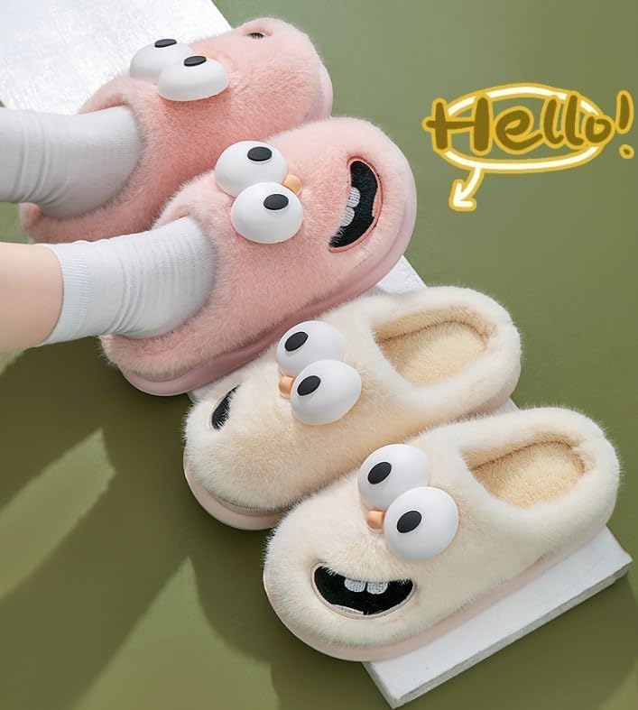 Generic Tongue Kissing Slippers for Women, 3D Big Eye Dog Slides Fun Cartoon Package Head Eva Slippers Thick Sole Comfy House Sandals3
