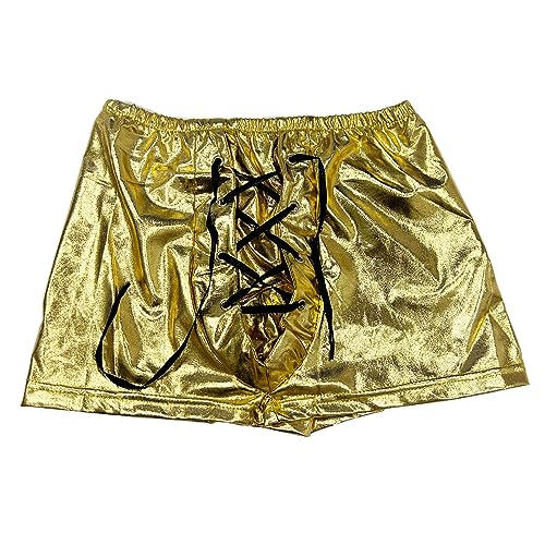 Men's Shiny Metallic Boxer Briefs Drawstring Shorts Pants Swimsuit Trunks Underpants Underwear3