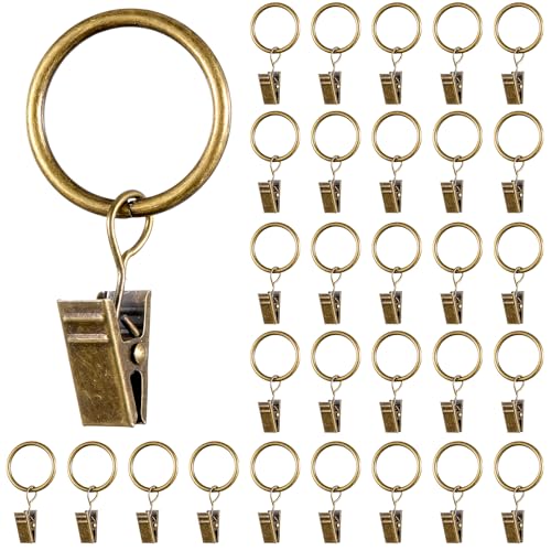 30 PCS Antique Brass Clips Curtain Hooks for Curtain...