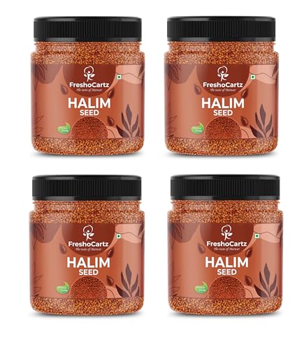 Image of FreshoCartz Garden Cress Halim Seeds 1.6 KG (4 x 400 GM) | Asaliya Halim Seeds For Eating | Non GMO, Immunity Booster Aliv Seeds - Jar Pack
