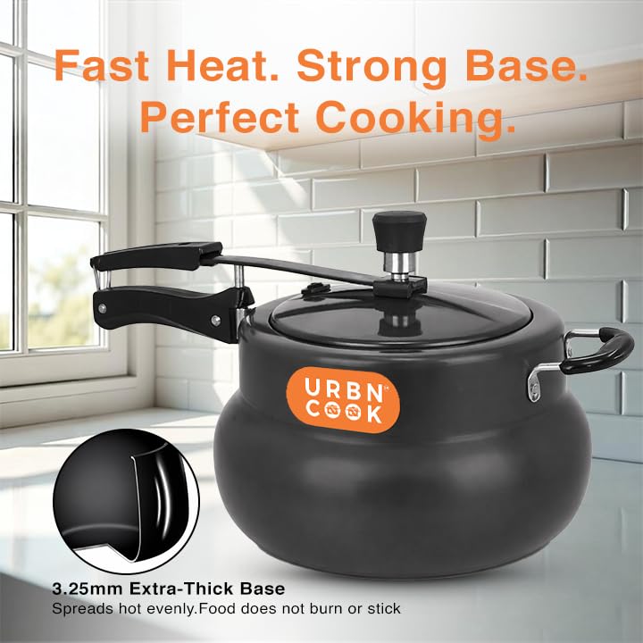 Image of 7.5 Litre Hard Anodised Aluminium Pressure Cooker Induction Base Inner Lid Prime Series Large Capacity Family Cooker Induction Compatible Durable Cookware