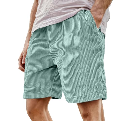 Pantalones Cortos Hombre Bolsillos-Pantalones Cortos Casuales de Pana Retro con Logotipo Bordado y cordón Ajustable para Mayor Comodidad y Estilo.