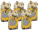 5 Medium Gift Bags Nashville Wraps with Coordinating Tissue Paper (Sunflower Fields)