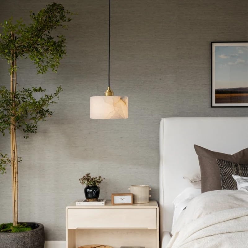 Lampe suspendue LED marbre cuivre luminaire intérieur warm light