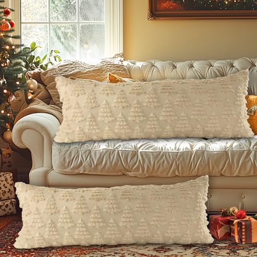 Lanpn 2 Stück Kissenbezug Weihnachten Kissenhülle 40x80 cm,...