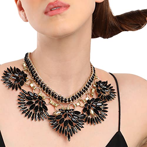 Image of SOHI Contemporary Necklace for Women and Girls, Necklace with Chain detailing for women, Statement jewellery, Fashion Jewellery for women, Imitation, ladies