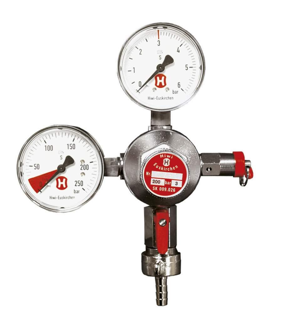 Brewferm Regulador de presión de CO2 con 2 manómetros.