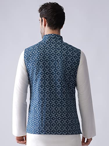 Image of KISAH Men's Jacket - Printed Cotton - Indian Wedding Outfit for Men - Ideal for Weddings and Festivals