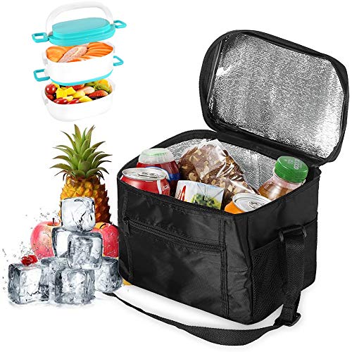Bolsa de asas con cremallera para almacenamiento de compras plegable y respetuosa con el medio ambiente para catering de compras reutilizable en frío y caliente, bolsa de picnic, viajes