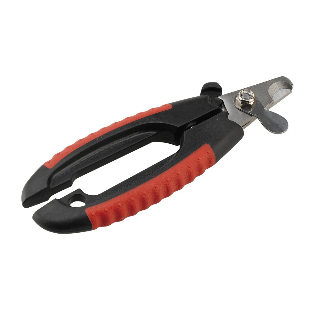 Ferplast Dog Nail Clippers with Limiter and Safety Lock Grooms Paws Easily and Safely, Non-Slip Handle, M