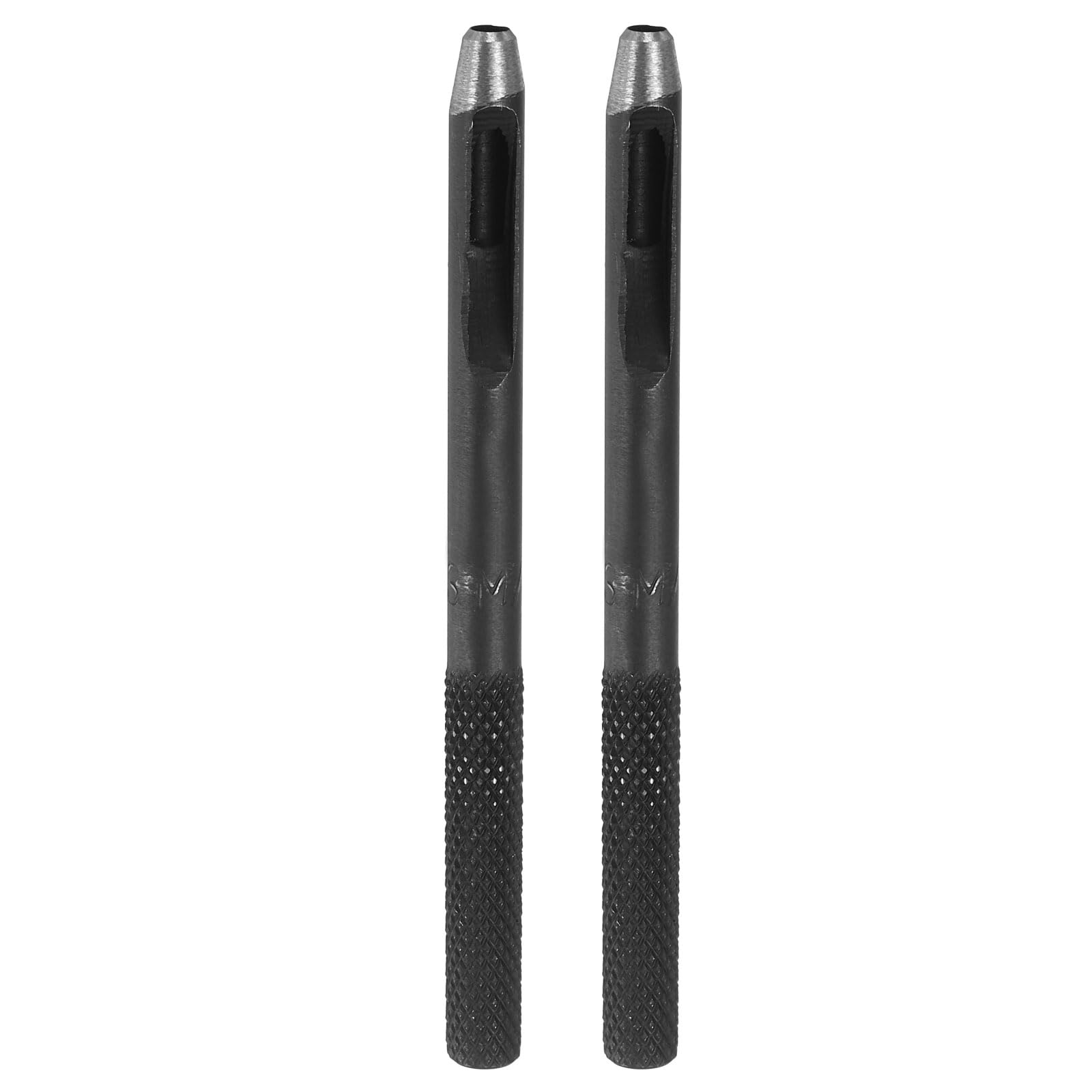 sourcing map 2pcs Leather Hole Punch 3mm Hollow Round Hole Puncher Cutter Carbon Steel Tool for Watch Cloth Belt Gaskets DIY Leather Craft Repair, Black