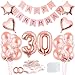 Produktbild 30 Jahre Geburtstag Damen, Dekoration zum Geburtstag 30 Jahre, Roségold, Ballon 30 Jahre, Geburtstag, Deko zum 30. Geburtstag, Banner, Konfetti, Roségold