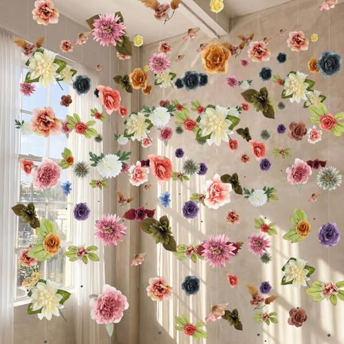 XunYee 6 Pcs 35.4 ft Flower Garlands Artificial...