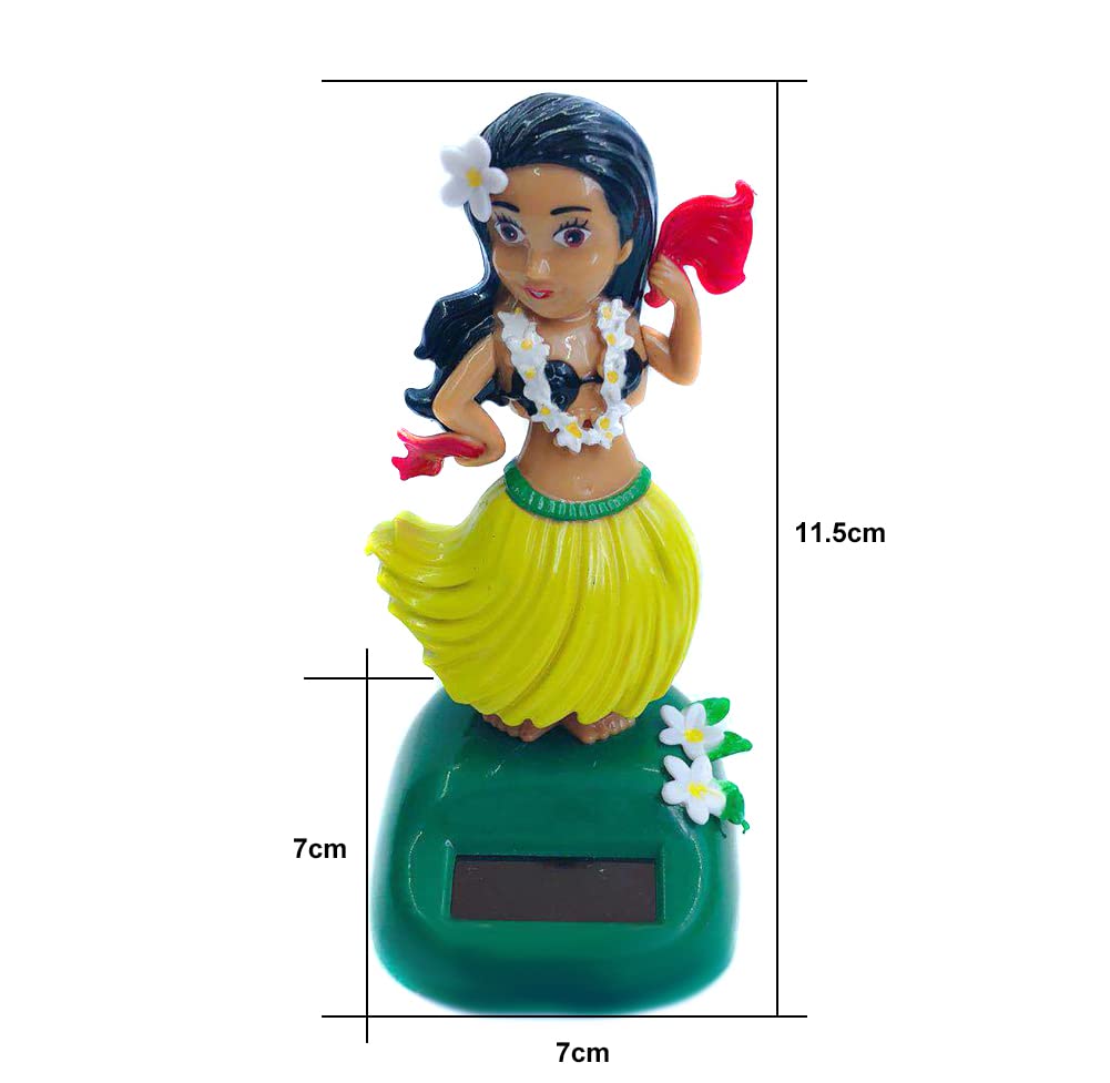 Statuetta Ragazza Hawaiana,Asudaro Statuetta A Energia Solare Hula Girl Sul Cruscotto Ragazza Hula Solare Hawaiana Ornamenti Per Decorazioni Per Auto 7cmx7cmx11.5cm Adatto A Tavola, Balcone