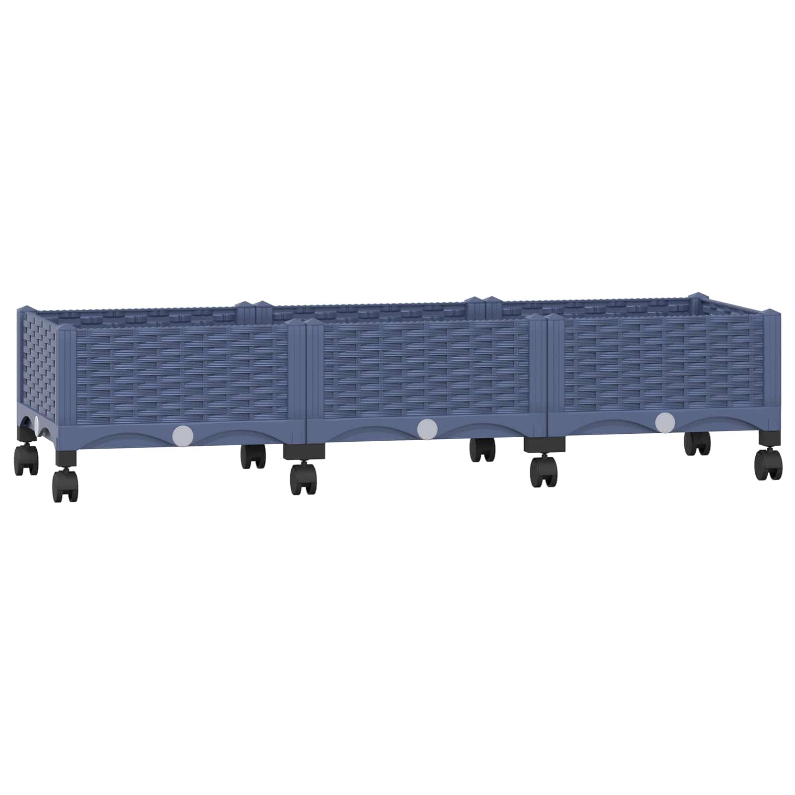 Hothingwell Hochbeet, Polypropylen, 120 x 40 x 33 cm, Grau / Blau | Polypropylen, großes Fassungsvermögen, 2 Personen, Balkongarten