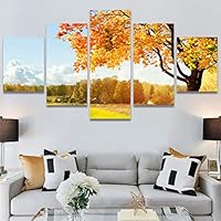SIGNWIN 5 Panel Canvas Wall Art Modern Art Expressive Forest Multicolor Photography Romantics Scenic for Home Decorations Ready to Hang - 60