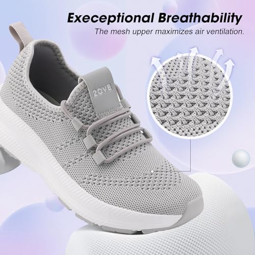 Image of ZOVE Wide Toe Box Shoes Women Extra Wide Width Sneakers Ultra Light Road Running Shoes Non-Slip Tennis Sneakers Breathable Walking Athletic