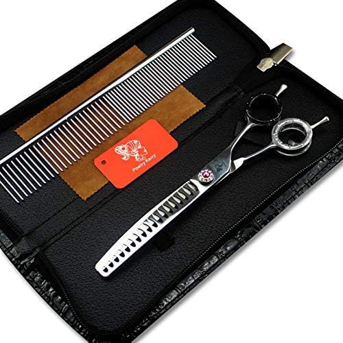 high-end Professional pet Care 7.0 inch pet Scissors 440C Steel Multicolor optional (Silver Fish Bone Scissors)