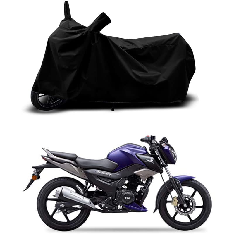 Image of 100% Scratchproof /UV-Rays /Heat Protection /Birds Dropping /Water Resistant /Dust Proof /Waterproof /Full Bike Scooty Two Wheeler Body Cover Compatible for Raider Smart All Varients[Black]