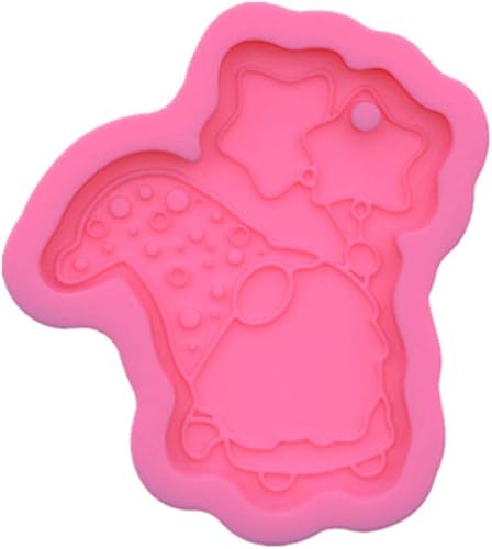 appuivbt Molde de resina de silicona de gnomo de dibujos animados con agujero molde de resina epoxi de Papá Noel molde de arcilla polimérica molde