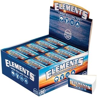 Elements WIDE Size Tips Filters Rolling Papers - 1 Box (50 Booklets)