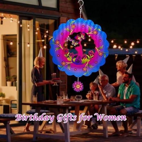 Spinner à vent chaton déco suspendue en acier inoxydable 3D durable - 5