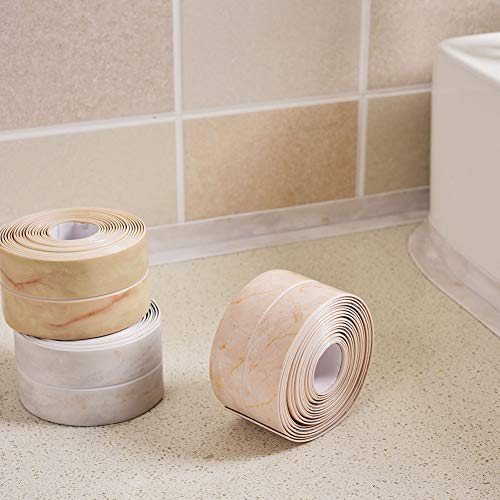 Homankit Caulk Strip for Bathtub Self Adhesive Waterproof Tape for Kitchen Bathroom Shower Floor and Wall Sealing, 2" x 102" - Thumbnail 5