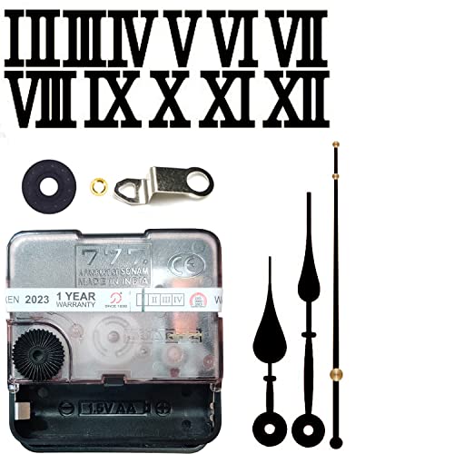 Image of 12 Pcs Arabic Mirrored Acrylic Numerals Movement Machine 22mm for Wood Resin Marble Clock Fancy Needles Pack 1 (Black D2)
