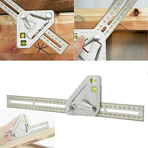 Rapporteur de niveau 350mm et règle triangle de menuiserie multi-usage - 2