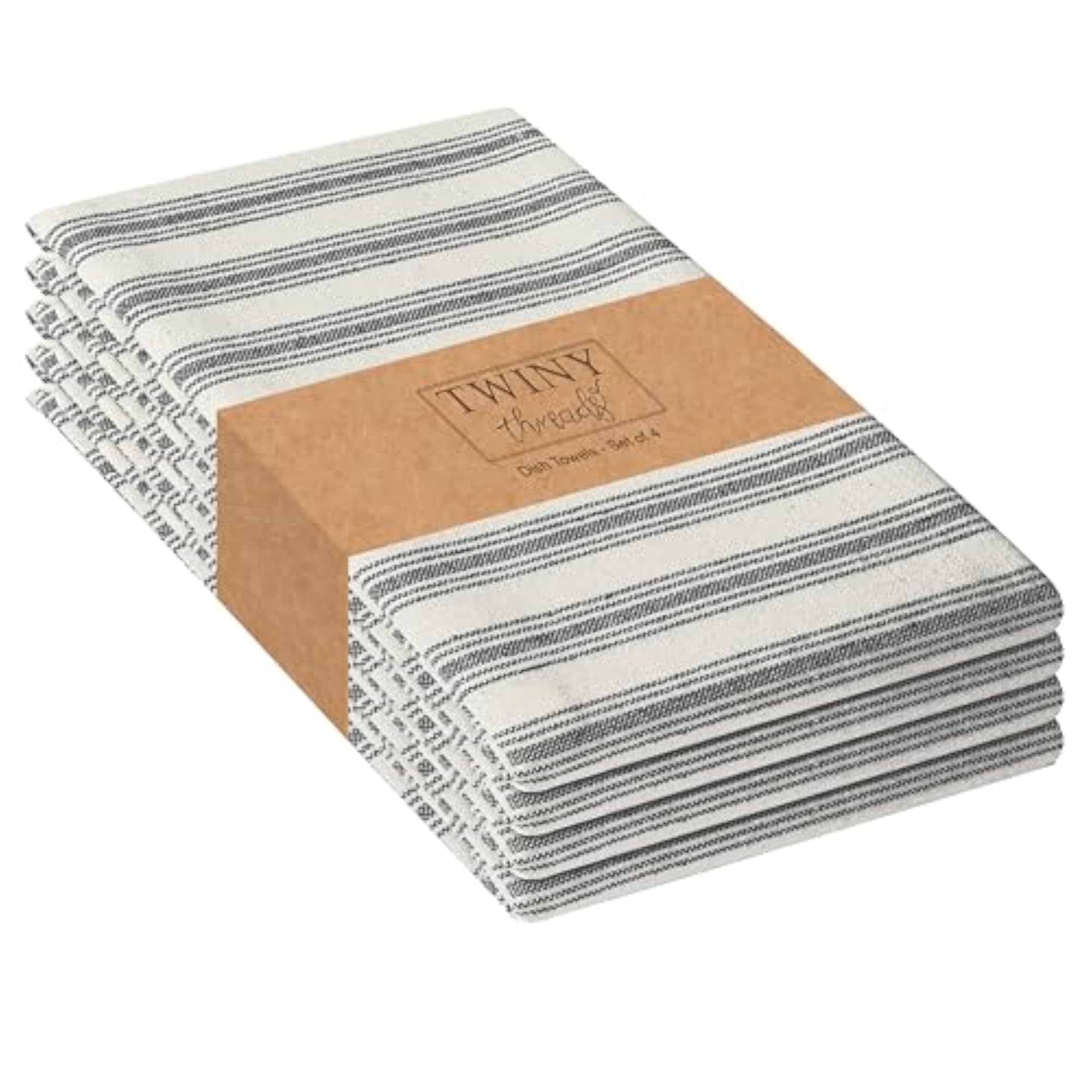 4Pc 100% Cotton Kitchen Towels, Quick Dry Gift Set