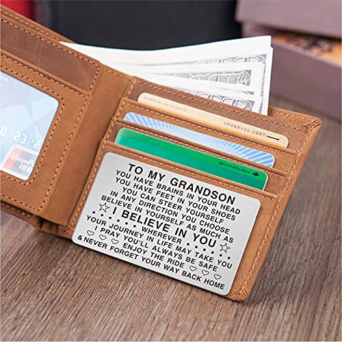 Grandson Gifts, Grandson Inspirational Engraved Wallet Card4