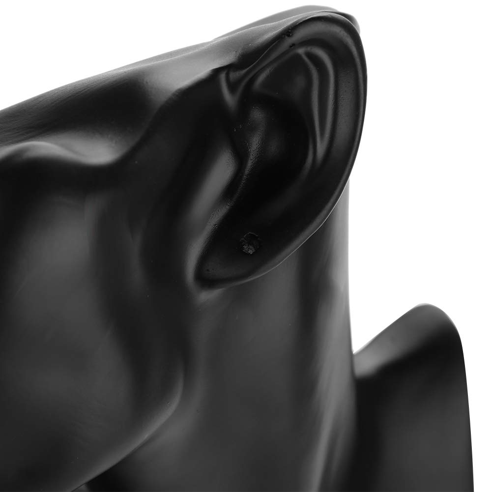 Testa Manichino, Espositore Collane, Portaorecchino per Collana Busto Testa Modello manichino Modello Porta Collane Da Tavolo per Esposizione Gioielli Modello Negozio (Nero)