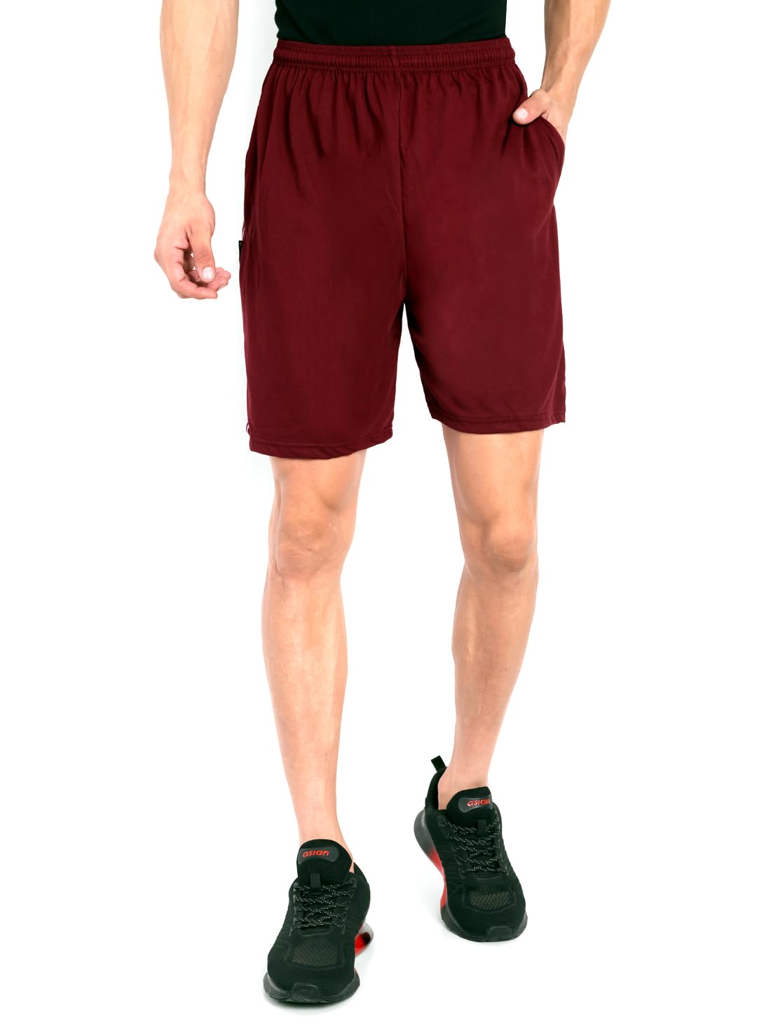 Men's Regular Fit Cotton Shorts with Back Pocket, Right Side Chain Pocket-image-22