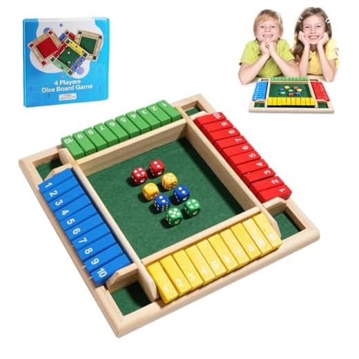 Shut the box 2-4 giocatori giochi da tavolo, Gioco da tavolo, gioco dei dadi in scatola, Gioco da Tavolo in Legno con Dadi per Adulti Bambini, Classe Familiare o Bar, gioco educativo montessoriano