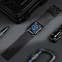 Tefeca Dual Series Armband für Apple Watch Ultra, Ersatzarmband mit Schwarzem Segeltuch und Schwarzen Adaptern, Ultra Breit 49/45/44/42mm – Ansicht 6