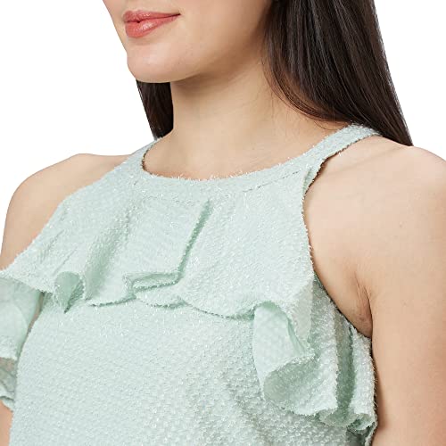 Image of Globus Women White Solid Sleeveless Top