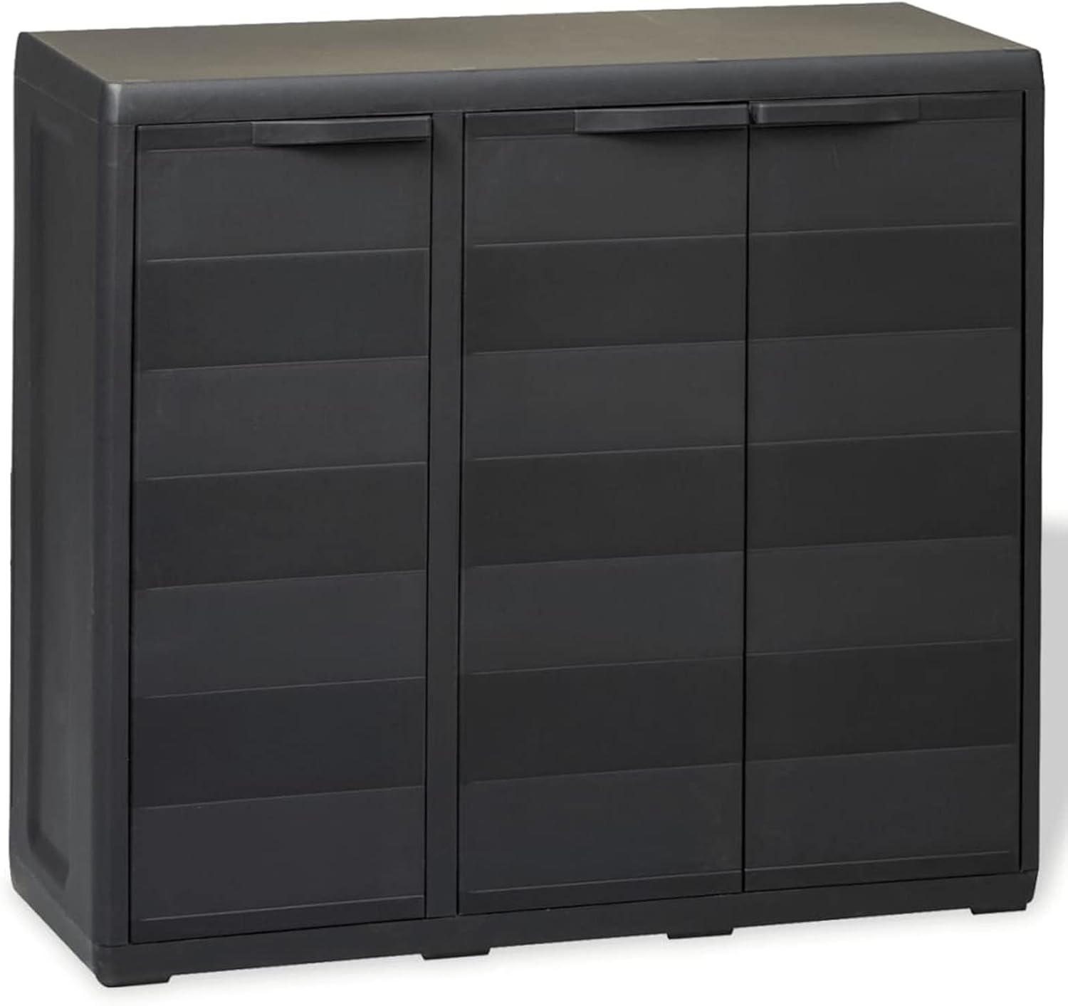 BaraSh Armoire de Rangement de Jardin avec 2 étagères Noir,Armoire De