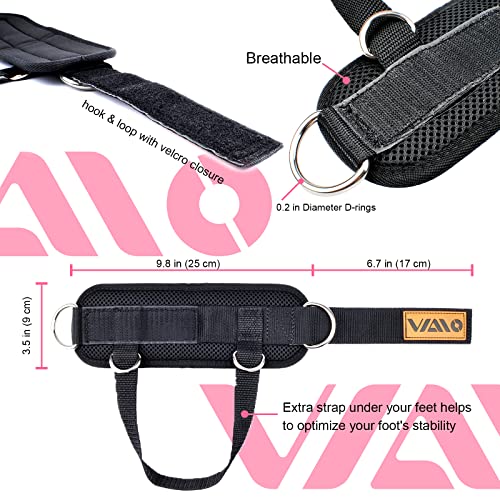 Image of VAIIO Ankle Straps for Cable Machines,Adjustable Comfort fit Neoprene, Reinforce Double D-Ring - Premium Ankle Cuffs to Improve Abdominal Muscles, Lift The Butts, Tone The Legs for Men & Women