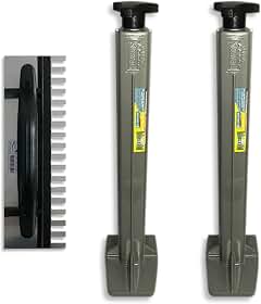 Desempenadeira Para Assentamento Argamassa De Piso 35cm Dentada de Aço Regulável Timoteo C/2 Suportes Para Régua Flextools - Original