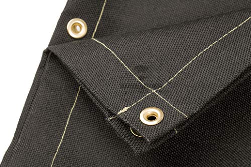 Waylander Svalinn Fiberglass Welding Blanket – Flame Retardant Fabric Up To 1400°F; Heavy Duty Double-Sided Vermiculite Treated Fiberglass For Less Shed And Fierce Spark Protection (6' X 4', Black) #TOP5