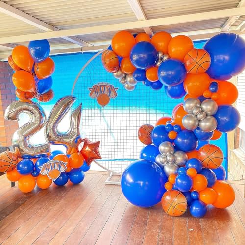 Image of Dusty Blue Sport Theme Birthday Party Balloons Garland Arch Kit with 149pcs Football Vollyball Soccer Baseball Basketball Party Balloons for Sport Favor Theme Birthday Party Decorations (Colorful)