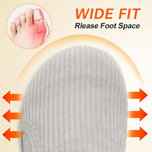 Image of Spesoul Wide Womens Slippers Adjustable House Shoes Indoor Outdoor Barefoot Slippers Cozy Walking Shoe Swollen Edema Diabetic Shoes